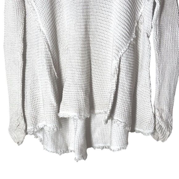 Free People Moonshine Cut Out Cotton Sweater Swing Crochet Bohemian XS Cream - Picture 6 of 8